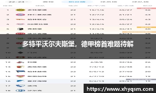 多特平沃尔夫斯堡，德甲榜首难题待解
